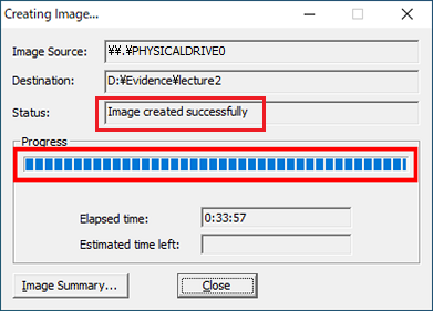 FTK Imager ディスク保全手順11
